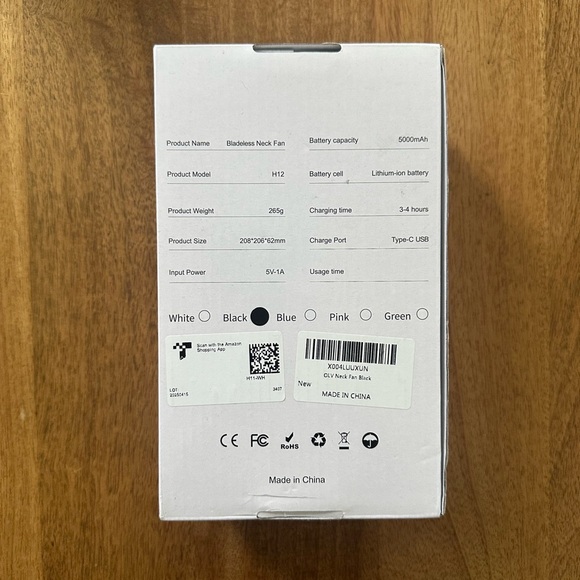 NWT Portable Blade-less Rechargeable Neck Fan Black - Picture 6 of 10